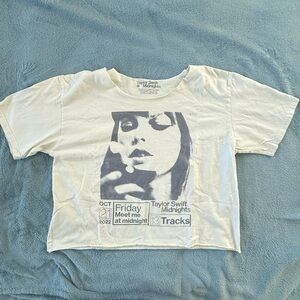 Taylor Swift Midnights Cropped Short Sleeved T-Shirt Size XL